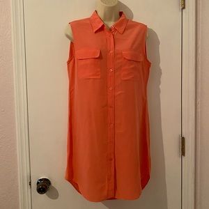 Equipment Femme sleeveless collar top Size M 100% Silk